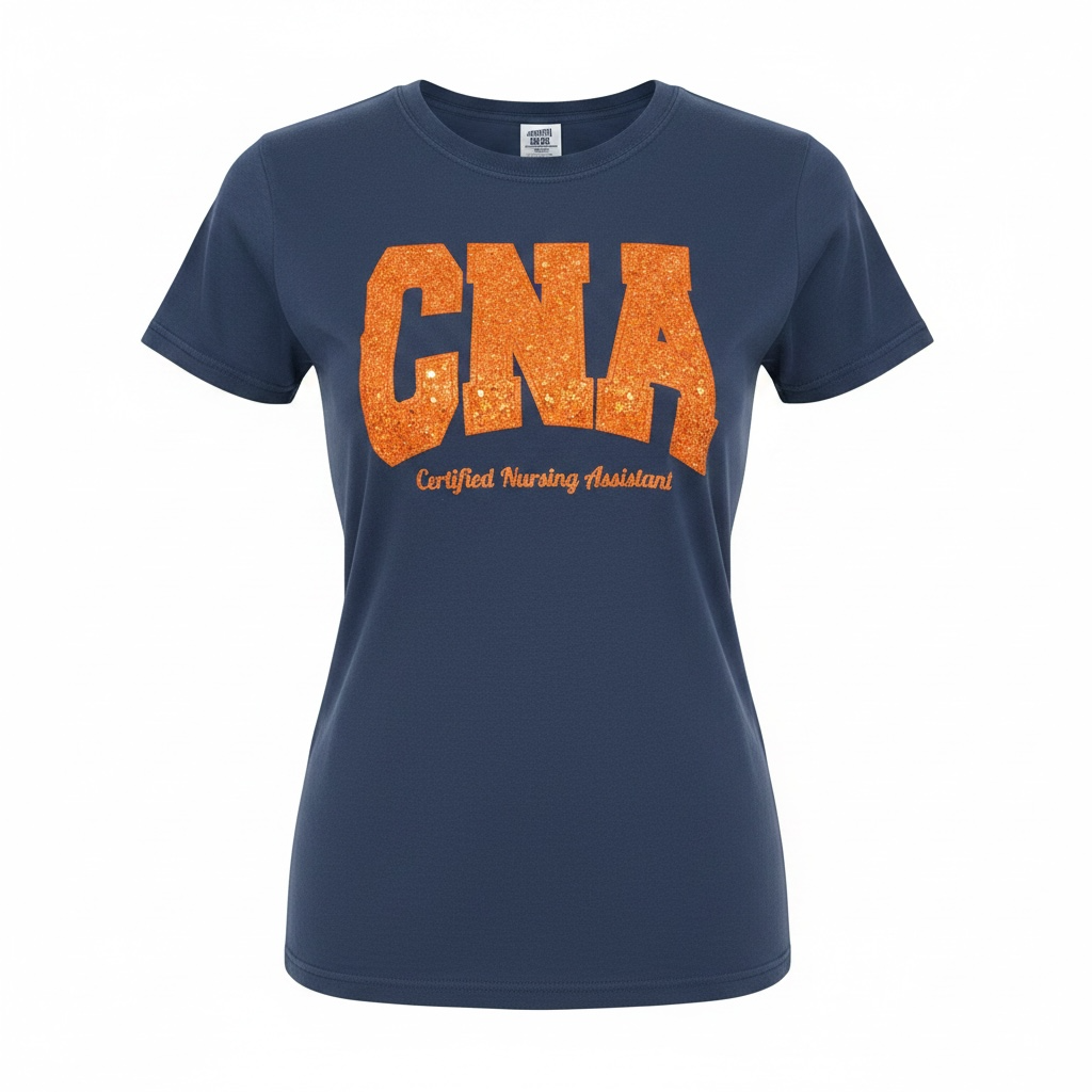 CNA Sequin Appliqué Shirt | Certified Nursing Assistant Shirt
