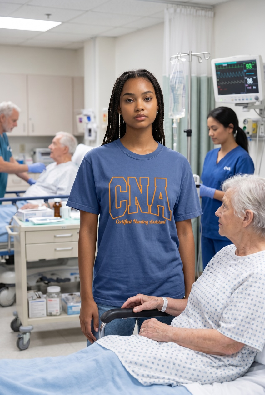CNA Embroidered Outline Shirt | Certified Nursing Assistant Shirt