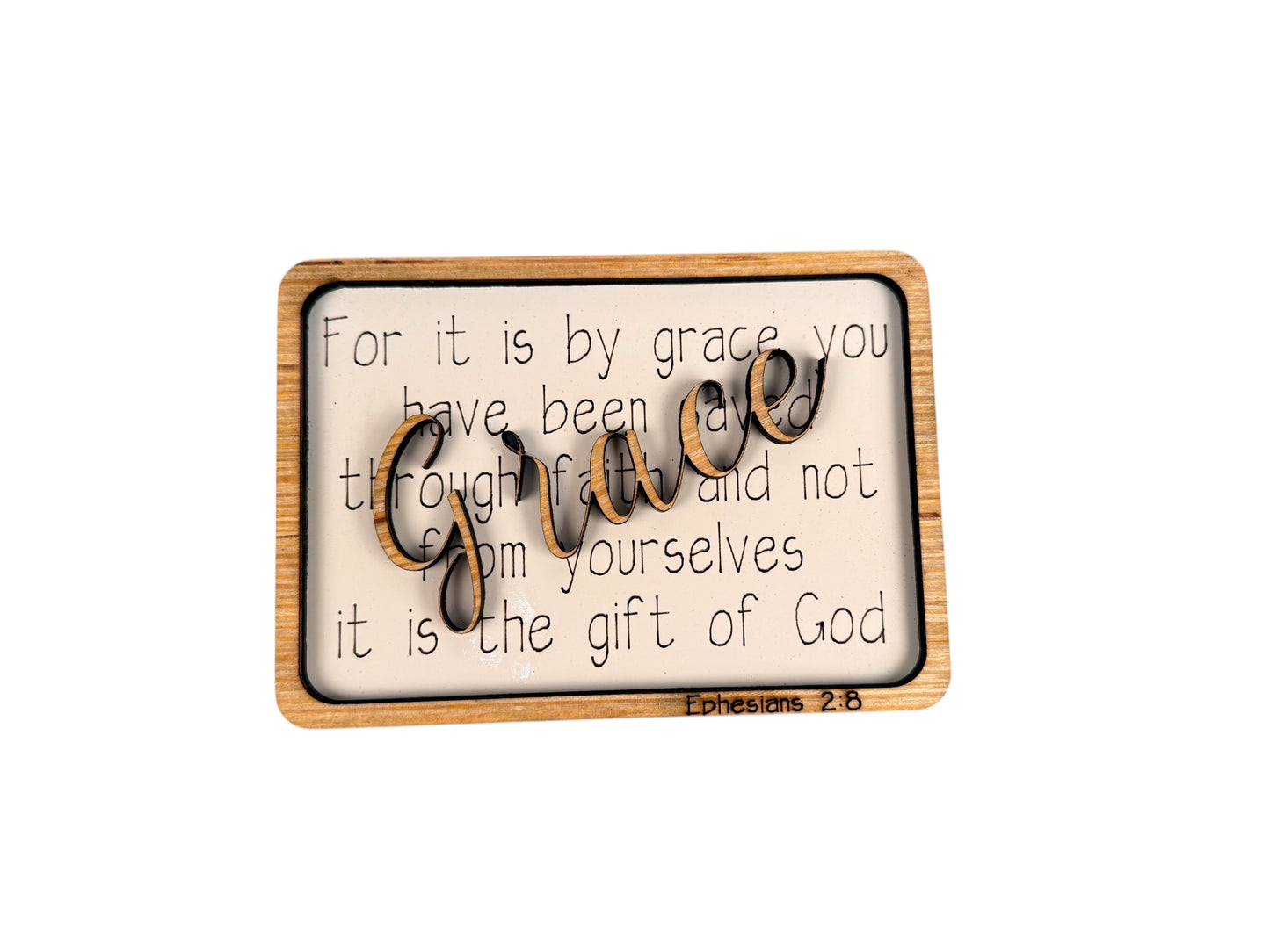 Grace Tabletop Wood Sign – Christian Faith Decor