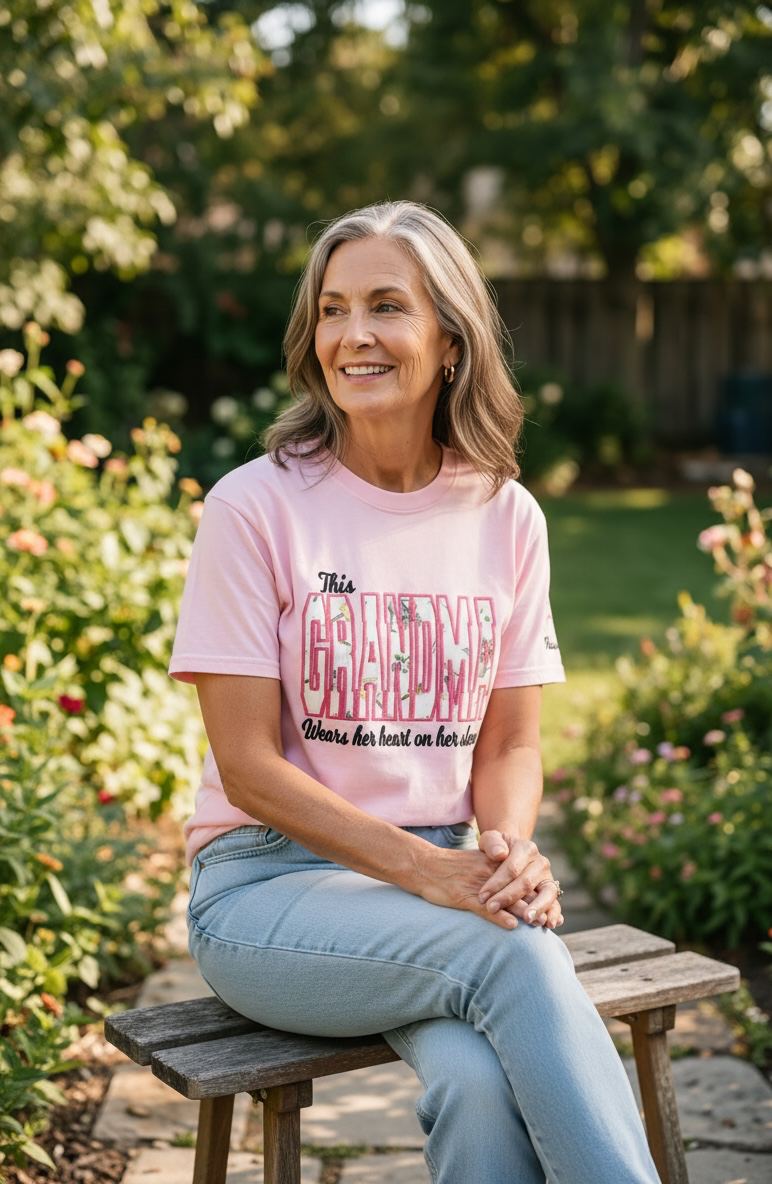 Personalized Grandma Heart Sleeve Shirt | Custom Grandma Gift
