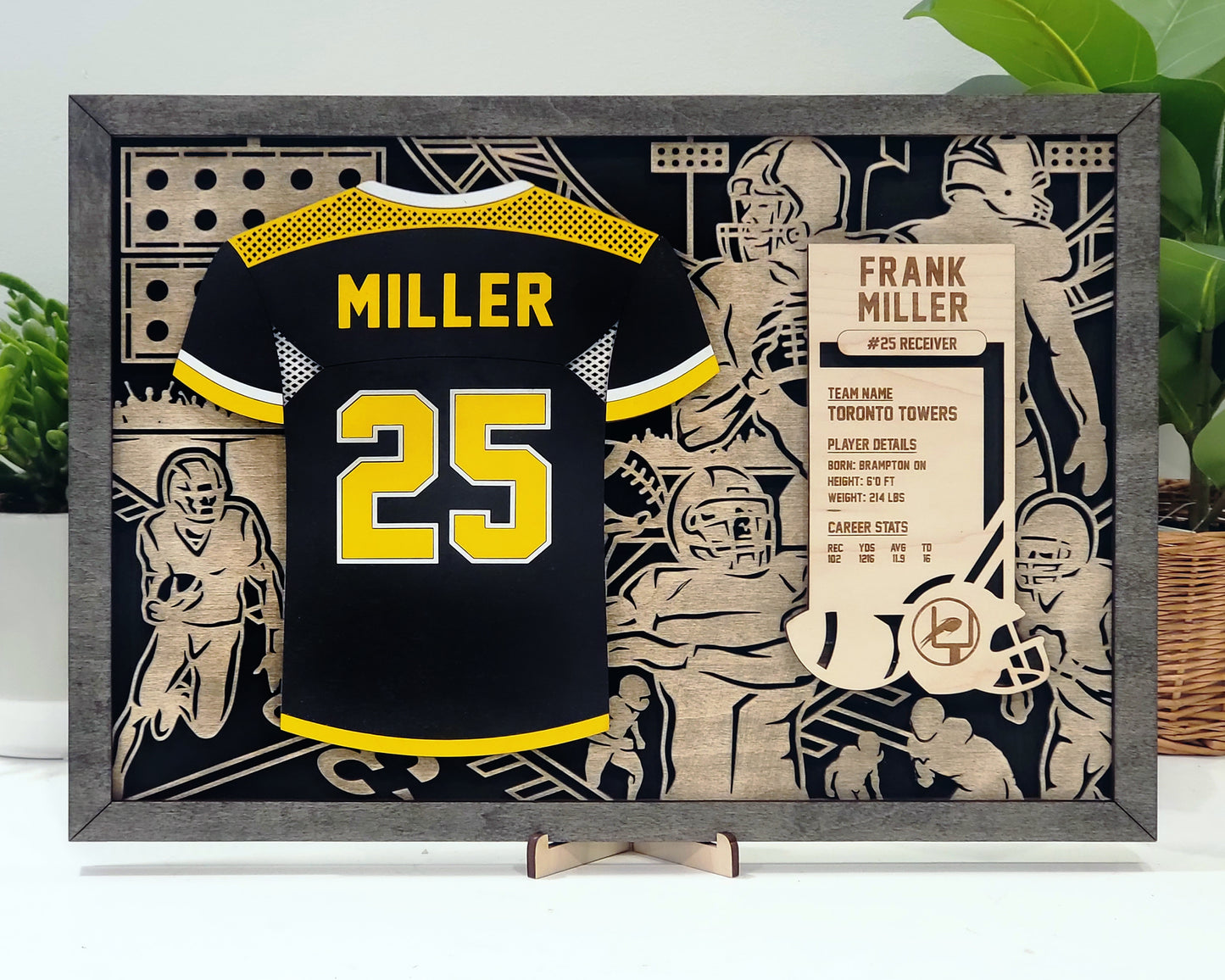 Personalized Football Jersey Sign – Custom Player Name & Number | Senior Night Gift, Team Gift, Football Mom