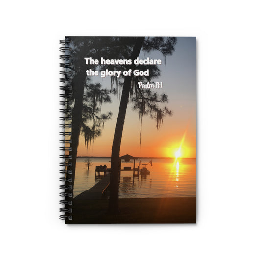 Christian Prayer Journal – Psalm 19:1 Sunset Notebook – Faith Reflection & Devotional Writing Gift