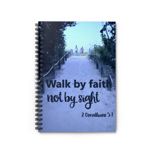 Walk by Faith Not by Sight Journal – Christian Prayer & Reflection Notebook – Inspirational Bible Verse Gift