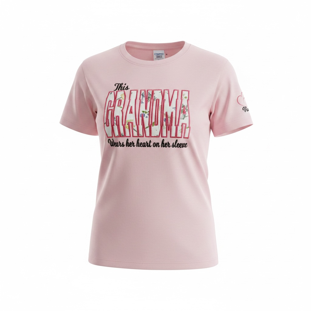 Personalized Grandma Heart Sleeve Shirt | Custom Grandma Gift
