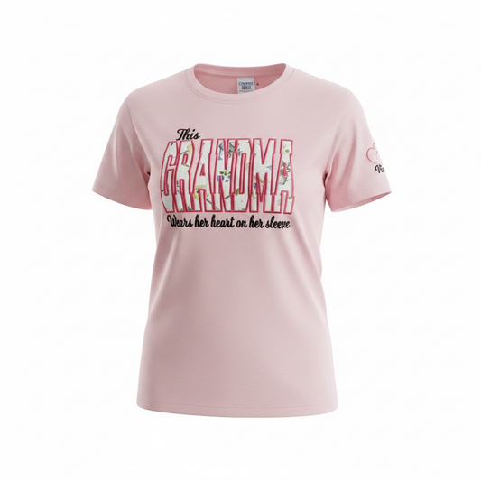 Personalized Grandma Heart Sleeve Shirt | Custom Grandma Gift