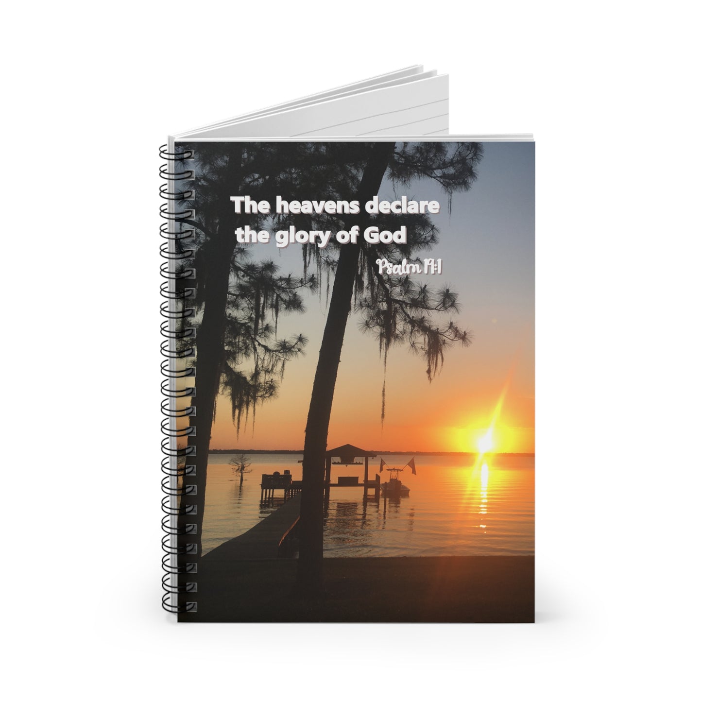 Christian Prayer Journal – Psalm 19:1 Sunset Notebook – Faith Reflection & Devotional Writing Gift