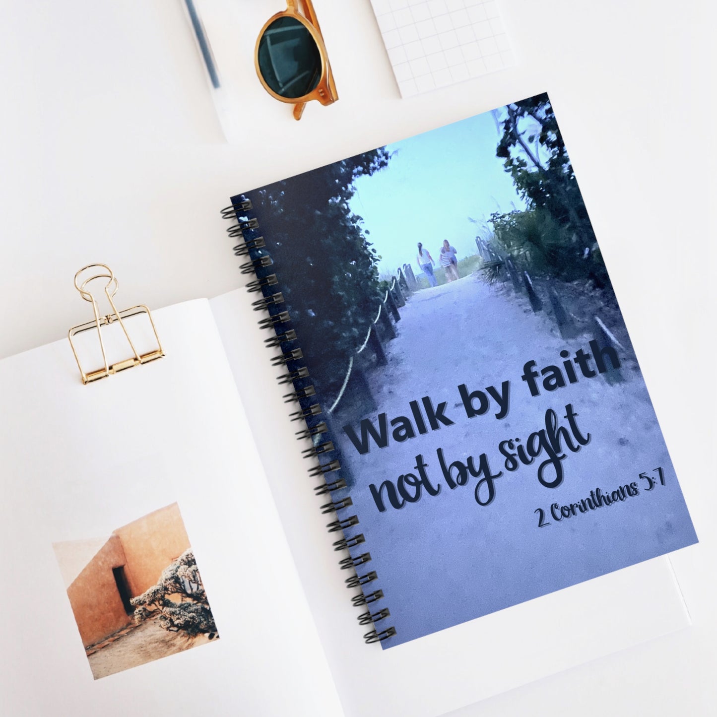 Walk by Faith Not by Sight Journal – Christian Prayer & Reflection Notebook – Inspirational Bible Verse Gift