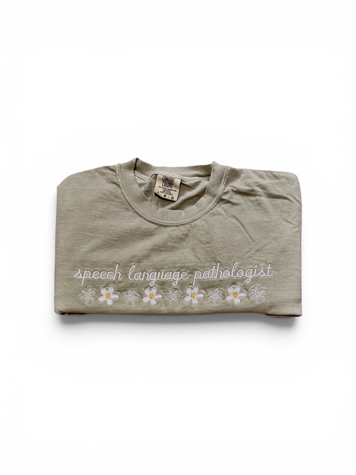 Speech Language Pathologist Embroidered T-Shirt – Custom SLP Gift Shirt for Teachers and Therapists