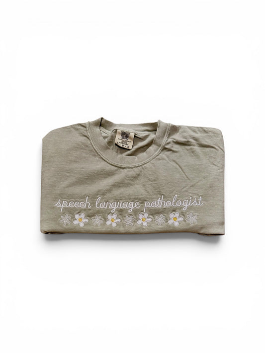 Speech Language Pathologist Embroidered T-Shirt – Custom SLP Gift Shirt for Teachers and Therapists