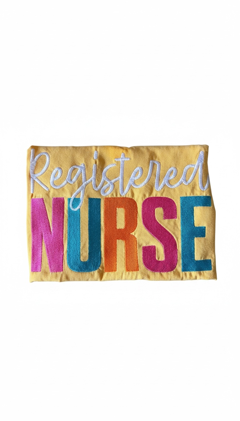Embroidered Registered Nurse Shirt | Colorful RN Pride Tee | Gift for Nurses