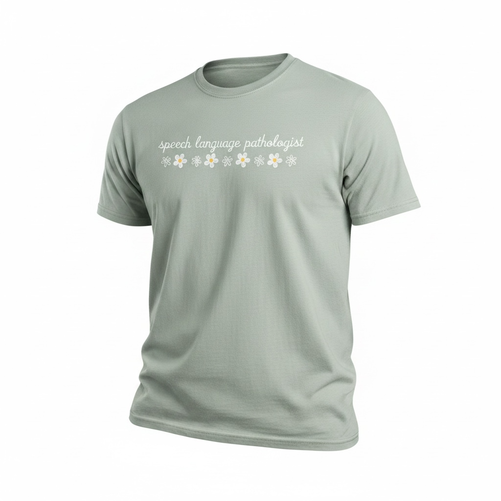 Speech Language Pathologist Embroidered T-Shirt – Custom SLP Gift Shirt for Teachers and Therapists