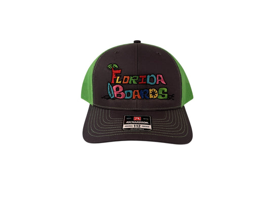 Florida Boards Trucker Hat Green Gray Richardson 112
