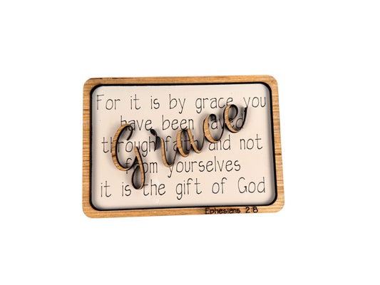 Grace Joy Peace Tabletop Wood Sign Set – Christian Faith Bundle