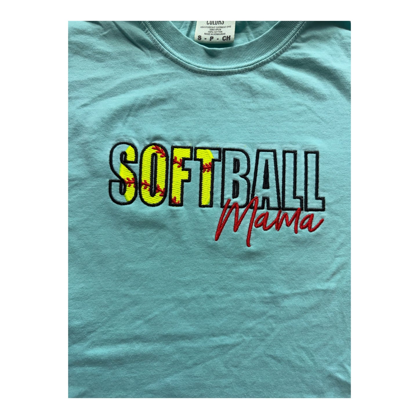 Softball Mama Embroidered T-Shirt – Softball Mom Shirt Gift for Game Day and Team Pride